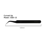 Tweezer MECHANIC ESD-11 ESD-13 ESD-15 Straight Curved Tip Round Flat Head For Electronic DIY Precision Anti-static Black Clip 5