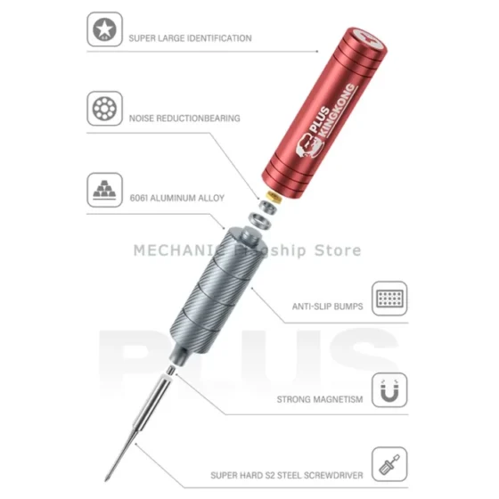 Screwdriver Set MECHANIC KING KONG+ 6 in 1 Diamond Plus Screwdrivers for IP/Android Phones and Watch Disassembly Repair Tool 4