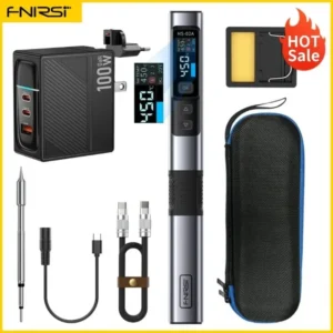 FNIRSI HS-02 Smart Electric Soldering Iron PD 100W Adjustable Constant Temperature Fast Heat Portable Soldering Iron Station Kit 17