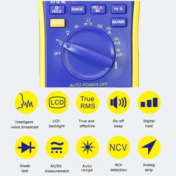 Multimeter Automatic Range MECHANIC V96C High Precision Digital Display Voice AC DC Voltage Current Resistance Measurement Tool 3