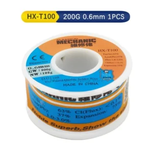 Welding Wires MECHANIC HX-T100 200g series 183℃ Fine Solder Wire High Purity Low Melting Point Solder Wire Welding Tin Wire 7