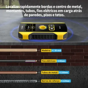 FNIRSI WD-02 Versão em português Detetor de parede Localizador de vigas Cabos CA com carga Vigas de metal Vigas de madeira 2