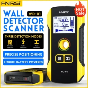 FNIRSI WD-01 Metal Detector Wall Scanner with Newly Designed Positioning Hole for AC Live Cable Wires Metal Wood Stud Find 10