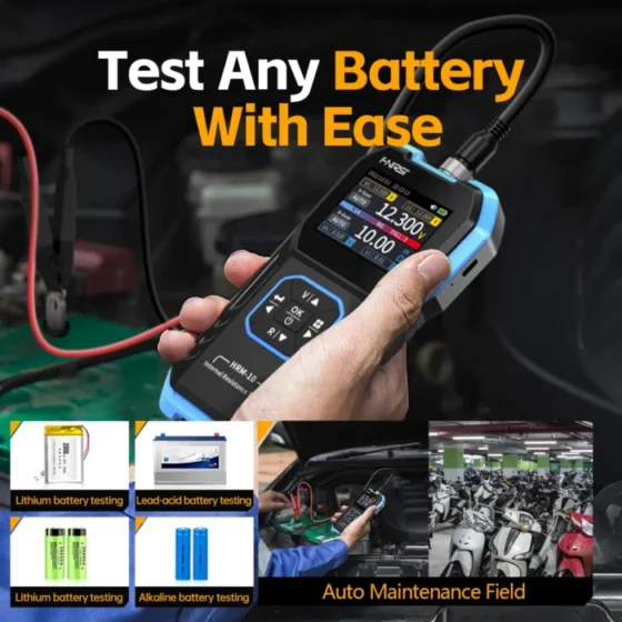 FNIRSI HRM-10 Battery Voltage Internal Resistance Tester 18650 High-precision AC Acid Lithium Lead Car Battery Capacitor Tester 6