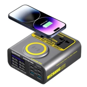 Super Fast Charger MECHANIC S-POWER PRO Gallium Nitride Super Fast Charging Socket QC3.0 USB Ports PD Port Wireless Charging 2