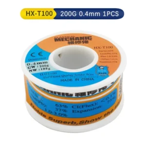 Welding Wires MECHANIC HX-T100 200g series 183℃ Fine Solder Wire High Purity Low Melting Point Solder Wire Welding Tin Wire 12