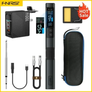 FNIRSI HS-02 Smart Electric Soldering Iron PD 100W Adjustable Constant Temperature Fast Heat Portable Soldering Iron Station Kit 16