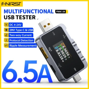 FNIRSI FNAC-28 2 IN 1 Type-C USB Tester Digital Voltmeter Ammeter Amperimetor Voltage Current Meter Power Bank Charger Measure 1