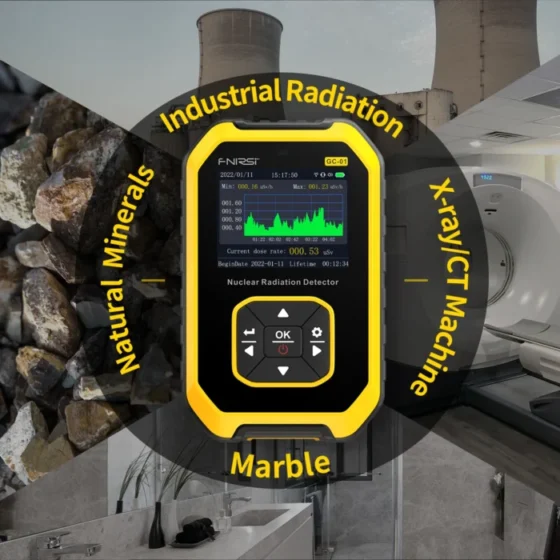 FNIRSI GC-01 Geiger Counter Nuclear Radiation Detector Personal Dosimeter X-ray γ-ray β-ray Radioactivity Tester Marble Detector 4