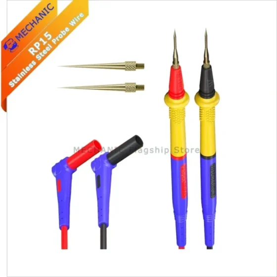 Multimeter Pen MECHANIC RP15 Stainless Steel Probe Wire Convertible Gold-plated Needle 0.1mm Probe Test Pen Universal Multimeter 1