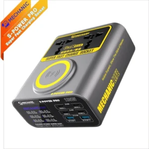 Super Fast Charger MECHANIC S-POWER PRO Gallium Nitride Super Fast Charging Socket QC3.0 USB Ports PD Port Wireless Charging 1