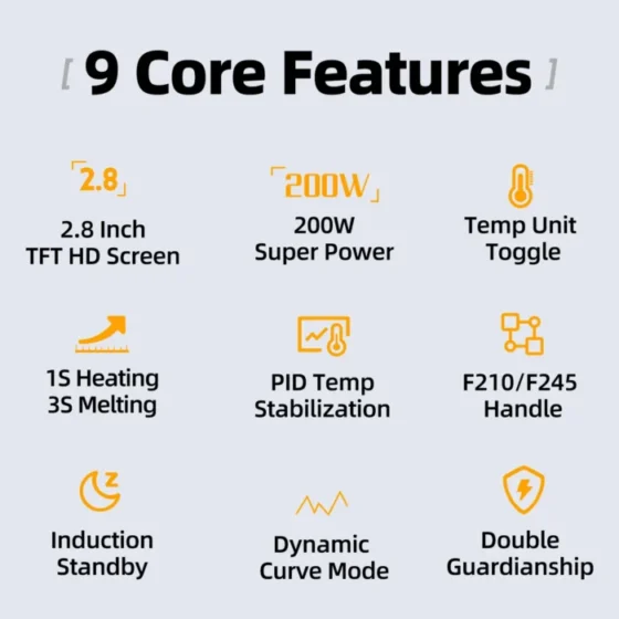 FNIRSI DWS-200 200W Power Repaid Heating Soldering Iron Staion C210 C245 Solder Iron Handle Electronic Welding Rework Station 2