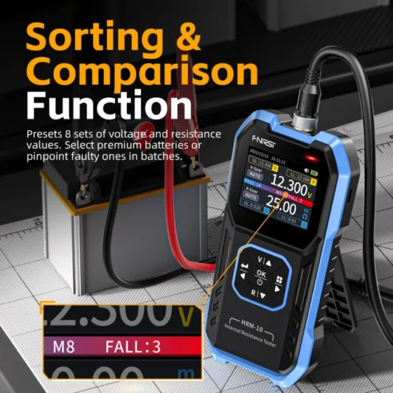 FNIRSI HRM-10 Battery Voltage Internal Resistance Tester 18650 High-precision AC Acid Lithium Lead Car Battery Capacitor Tester 3