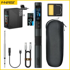 FNIRSI HS-02 Adjustable Temperature Soldering Iron DC 24V 100-450℃ Welding Solder Rework Station PD 100W Portable Repair Tool 8