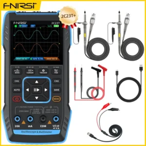 FNIRSI 2C23T Handheld Digital Oscilloscope Multimeter + Function Signal Generator  2023 Latest 3IN1 Dual Channel 10MHZ*2 50MS/s 8