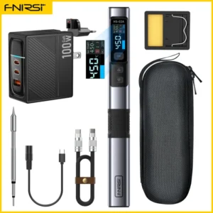 FNIRSI HS-02 Adjustable Temperature Soldering Iron DC 24V 100-450℃ Welding Solder Rework Station PD 100W Portable Repair Tool 12