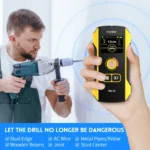 FNIRSI WD-02 Wall Detector Stud Finder New Design Positioning Hole TFT Display AC Live Cable Wires Metal Wood Stud Wall Scanner 3