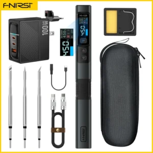 FNIRSI HS-02  Smart Soldering Station 100W Electric Soldering Iron Adjustable Constant Temperature Fast Heat Solder Iron Kit 8