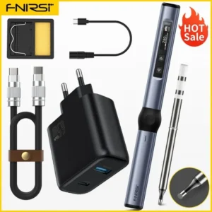 FNIRSI HS-01 Smart Soldering Station 65W 96W Electric Soldering Iron Adjustable Constant Temperature Fast Heat Solder Iron Kit 10