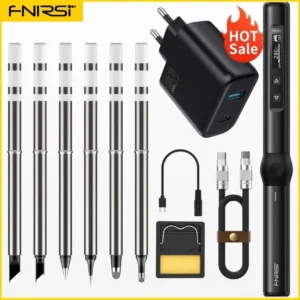 FNIRSI HS-01 Smart Soldering Station 65W 96W Electric Soldering Iron Adjustable Constant Temperature Fast Heat Solder Iron Kit 8