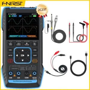 FNIRSI 2C23T Handheld Digital Oscilloscope Multimeter + Function Signal Generator  2023 Latest 3IN1 Dual Channel 10MHZ*2 50MS/s 7