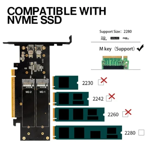 JEYI 4 SSD M.2 X16 PCIe 4.0 X4 Expansion Card with Heatsink, Supports 4 NVMe M.2 2280 up to 256Gbps, Support Bifurcation Raid 3