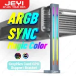 JEYI RGB GPU Graphics Card Support Bracket Aluminum Alloy Video Card Holder,  Built-in 5V ARGB SYNC Lamp, Adjustable Height 1