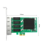 4 Port Network Card PCI Express x1 to Quad Ports RJ45 NIC RTL8111H Chip 10/100/1000Mbps Gigabit Ethernet Lan Card for PC Desktop 6