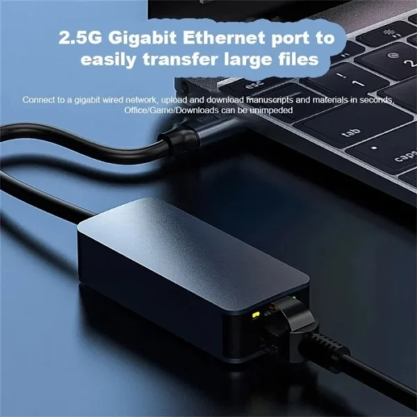 2500Mbps USB 3.0 Ethernet To RJ45 2.5G Wired Adapter Type-C Converter Lan Network Hub For Windows 7/8/10 MAC For PC Laptop 2