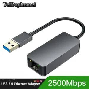 2500Mbps USB 3.0 Ethernet To RJ45 2.5G Wired Adapter Type-C Converter Lan Network Hub For Windows 7/8/10 MAC For PC Laptop 7