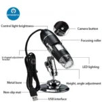 500X1000X1600X Digital Microscope Camera Type-C USB Portable Electronic Microscope For SolderingLED Magnifier for Phone Repair 1