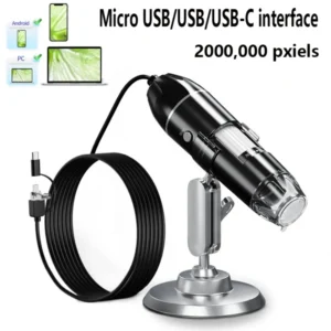 1600X 3in 1 Digital Microscope Camera Portable Electronic Microscope For Soldering LED Magnifier Type-C USB Charge Magnifier 8