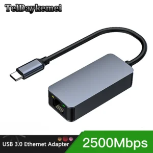 2500Mbps USB 3.0 Ethernet To RJ45 2.5G Wired Adapter Type-C Converter Lan Network Hub For Windows 7/8/10 MAC For PC Laptop 8