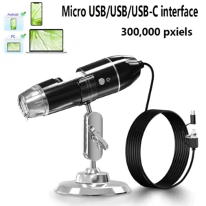 1600X 3in 1 Digital Microscope Camera Portable Electronic Microscope For Soldering LED Magnifier Type-C USB Charge Magnifier 9