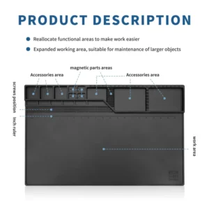 Repair Pad With Magnetic Heat-Resistant Soldering Station Silicon Soldering Mat Work Pad Desk BGA Platform Welding Pad Big Size 2