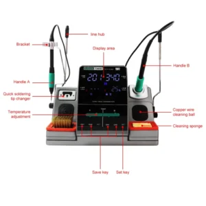 SUGON T3602 Soldering Station 115 210 Tips Double Station Welding Rework Station For Cell-Phone PCB SMD IC Repair Solder Tool 2