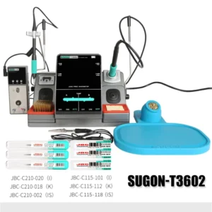 SUGON T3602 Soldering Station 115 210 Tips Double Station Welding Rework Station For Cell-Phone PCB SMD IC Repair Solder Tool 8