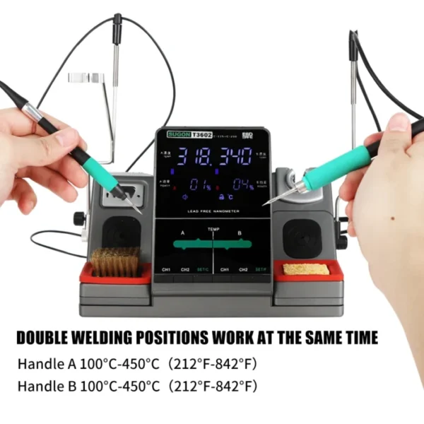 2 in 1 Soldering Station LCD Digital Display Welding Rework Station Soldering Iron Kit Original C210 C115 For SUGON T3602 2