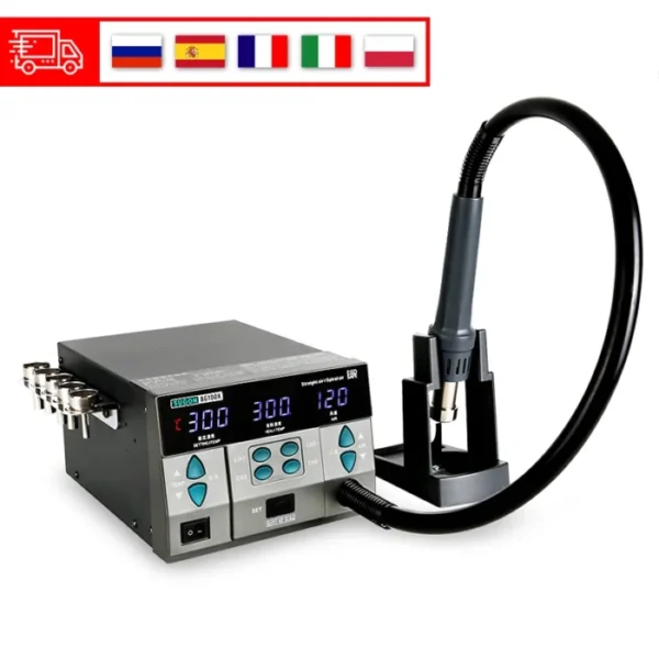 SUGON 8610DX 1000W Hot Air Rework Station LED Display Lead-Free Heat Gun Microcomputer Temperature Adjustable 5nozzle 1