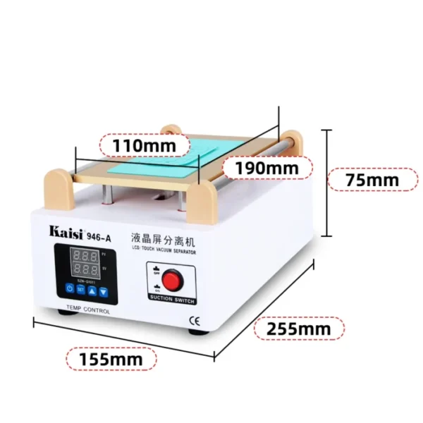 Kaisi 946A LCD Screen Touch Screen Separator Built-in Pump Vacuum Glass 7in LCD Separator Machine Screen Disassemble Repair Tool 2