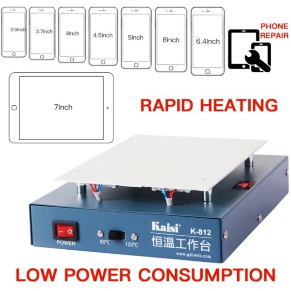 Kaisi LCD Screen Separator Heating Platform 110/220V Glass Removal Smooth Plate Phone Repair Machine Plate Station 1