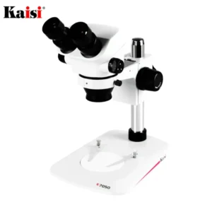 Kaisi 7X-50X Stereo Microscope Binocular Microscope 0.5x 2.0x Auxiliary Lens+WF10X/22mm Eyepiece Rubber Eye-Guards 2