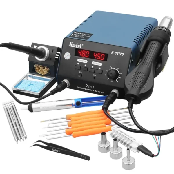 Kaisi 8512D Rework Soldering Station 750W 2 in 1 Hot Air Soldering Iron Station With T12 Iron Tip Display Welding Repair Tools 1