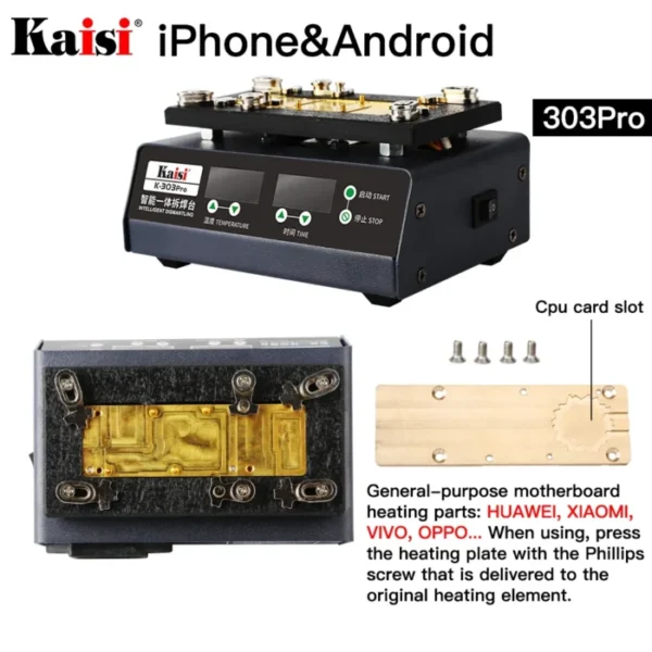 Kaisi 303pro Motherboard Heating Station Separation Explosion Proof Tin Preheating Platform For iPhone13/12/11ProMax/X/XS MAX 4