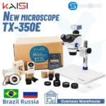 TX-350e Trinocular Stereo Microscope Set 1080P 4K HDMI Video Camera 3.5X-100X Zoom Simul Focal Trinocular Microscope 1