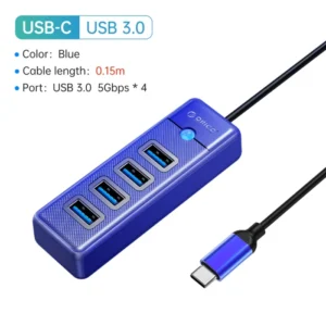 ORICO-Multi Type C Splitter 4 Ports USB 3.0 HUB 5Gbps High Speed OTG Adapter for PC Computer Accessories Macbook Pro 26