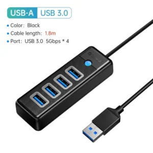 ORICO-Multi Type C Splitter 4 Ports USB 3.0 HUB 5Gbps High Speed OTG Adapter for PC Computer Accessories Macbook Pro 34