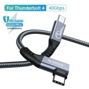 ORICO Thunderbolt 4 Compatible Cable 2M HD Video 8K60Hz USB C PD100W Fast Charge USB4 40Gbps Data Transfer for iPhone15 PSSD PS5 10