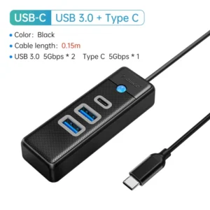 ORICO-Multi Type C Splitter 4 Ports USB 3.0 HUB 5Gbps High Speed OTG Adapter for PC Computer Accessories Macbook Pro 22