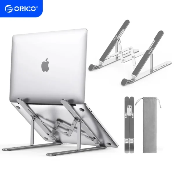 ORICO Foldable Laptop Stand Holder Riser Portable Adjustable Aluminum Notebook Stand Computer Stand 7 Angles for MacBook Tablets 1